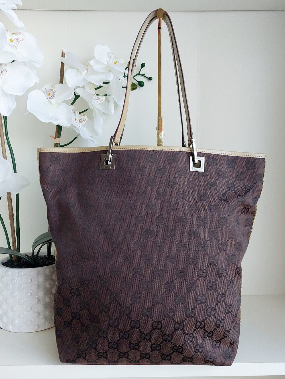 GUCCI Monogram Canvas Tote Bag